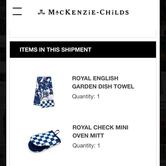 Mackenzie-Childs Matching Set- Towel and Oven Mitt - Picture 2 of 4